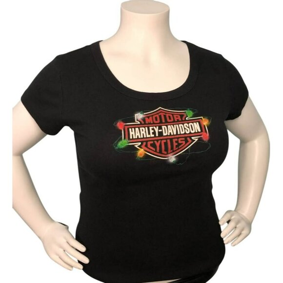 Harley-Davidson Christmas T-shirt XL Women, Like New, PEORIA, ILLINOIS - Picture 1 of 5